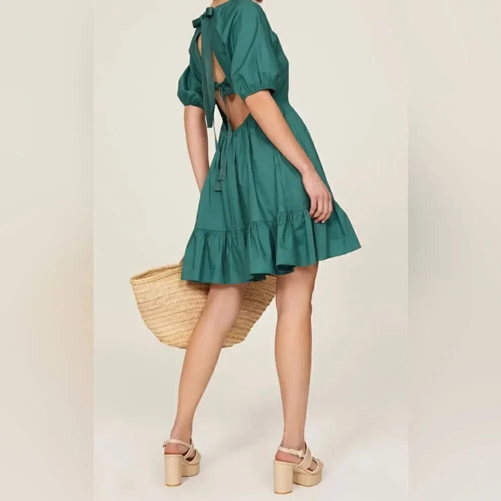 Peter Som Collective Green Puff Sleeve Dress Size 0